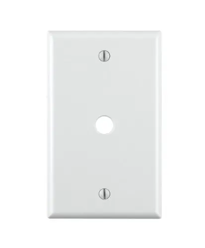 Leviton White 1 Gang Plastic Cable/Telco Wall Plate 1 Pack
