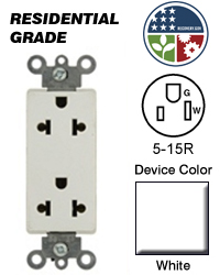RECEP. DOBLE WHT 15 AMP.125/250