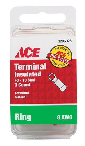 Ace Ring Terminal Red 3 Pk