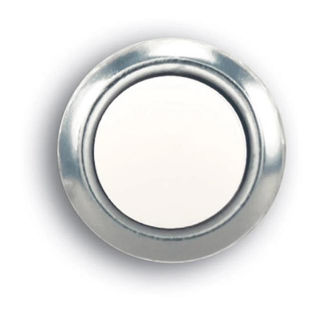 [3209970] Heathco 228052 Push Button, Silver Rim & Pearl White