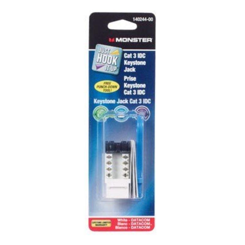 Monster Just Hook It up Cat-3 Keystone Jack 1 Pk