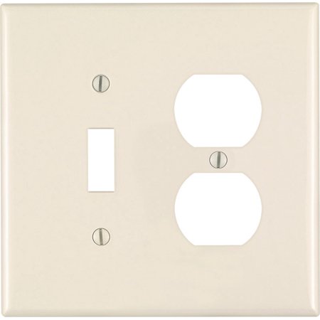 Leviton Almond 2 Gang Nylon Duplex/Toggle Wall Plate 1 Pk