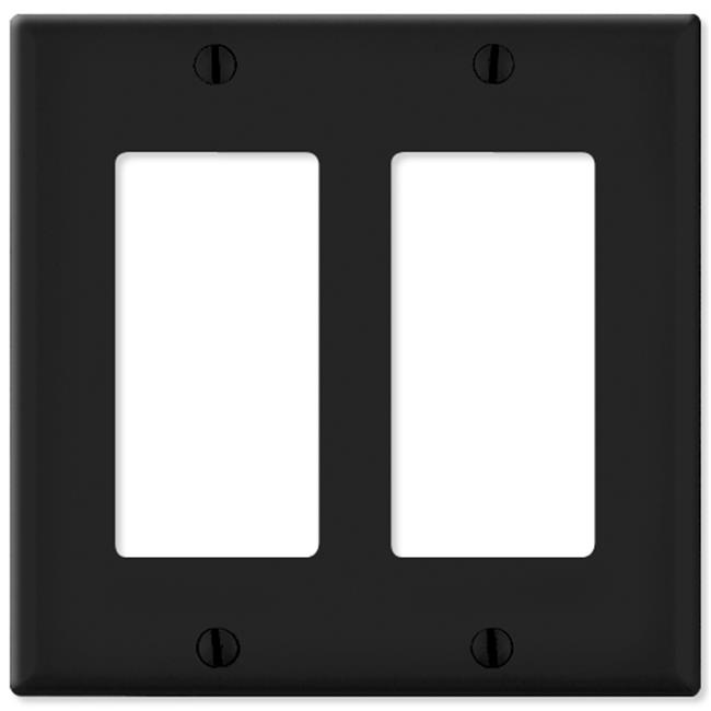 Decora Two Gang Wallplate, Black