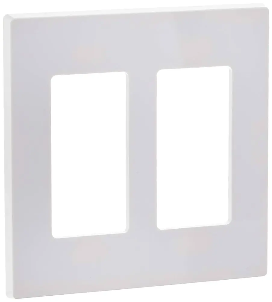 Leviton 80309-SW 2-Gang Decora Plus Wallplate Screwless Snap-on Mount, White