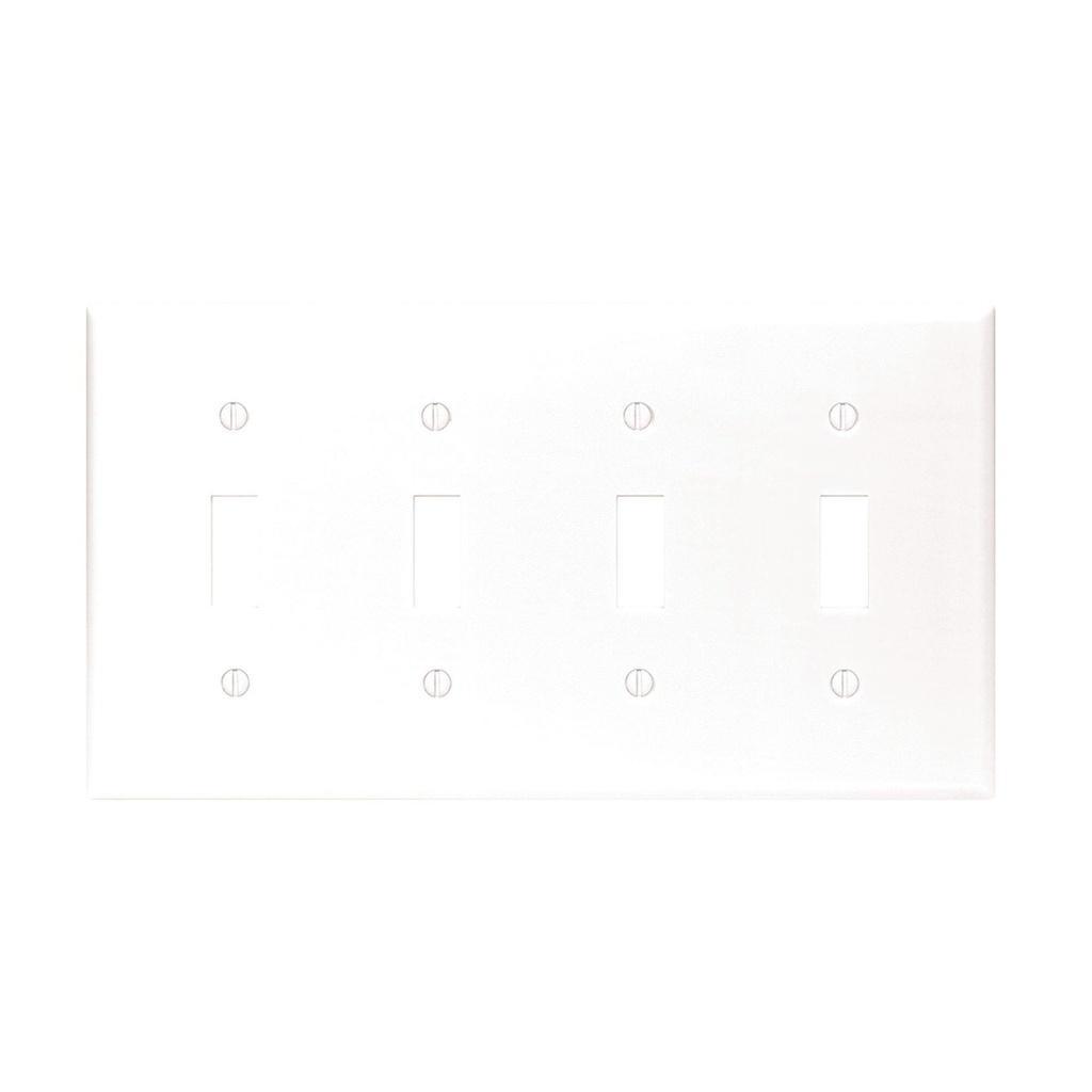 Leviton White 4 Gang Thermoset Plastic Toggle Wall Plate 1 Pk
