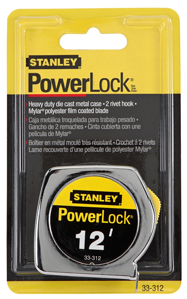 Stanley PowerLock 12 Ft. L X 0.75 in. W Compact Tape Measure 1 Pk