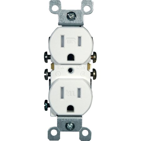 [3251873] Leviton 15 Amps 125 V Duplex White Outlet 5-15R 1 Pk