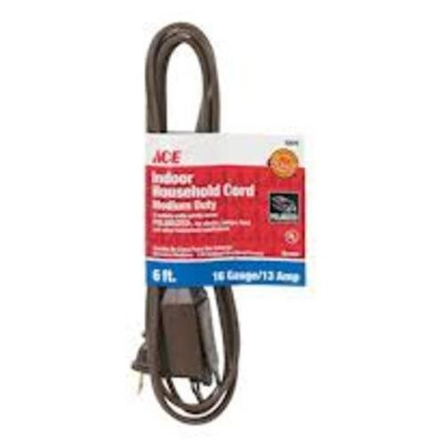 Ace Indoor 6 Ft. L Brown Extension Cord 16/2 SPT-2