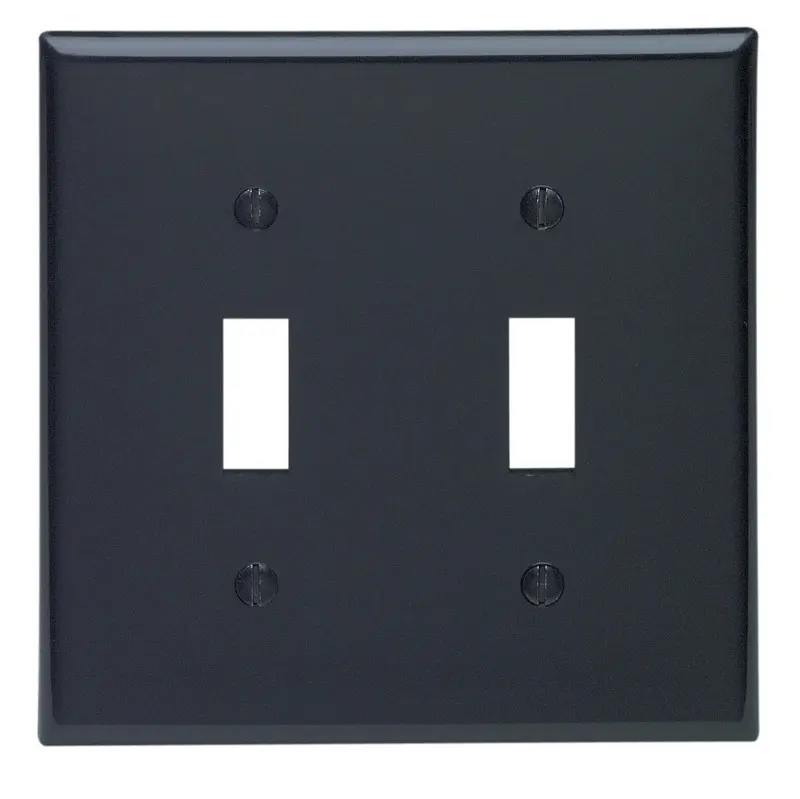 Leviton Black 2 Gang Nylon Toggle Wall Plate 1 Pk
