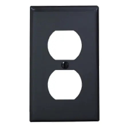 Leviton Black 1 Gang Nylon Duplex Wall Plate 1 Pk