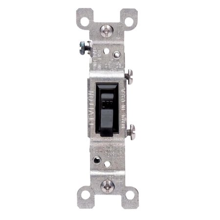 Leviton 15 Amps Single Pole Toggle AC Quiet Switch Black