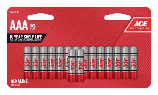 [3284858] Ace AAA Alkaline Batteries 16 Pk Carded