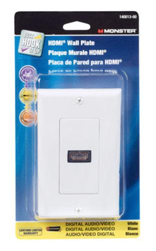 Monster Just Hook It up White 1 Gang Plastic HDMI Wall Plate 1 Pk