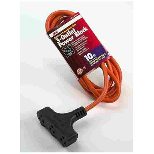 [32882] Ace Indoor or Outdoor 25 Ft. L Orange Triple Outlet Cord 12/3 STW