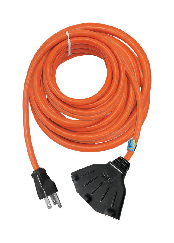 [32884] Ace Indoor or Outdoor 100 Ft. L Orange Triple Outlet Cord 12/3 STW