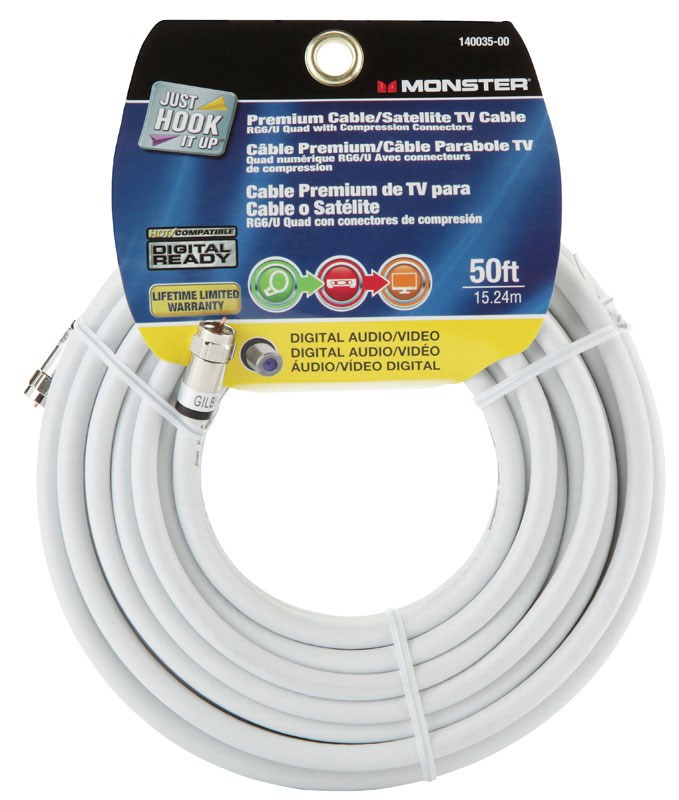[3307865] Monster Just Hook It up 50 Ft. Weatherproof Video Coaxial Cable