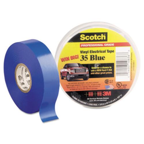 3M 10836-DL-10 3 in. Core 0.75 in. X 66 Ft. 35 Vinyl Electrical Color Coding Tape - Blue