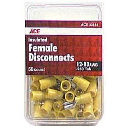 Ace 12-10 AWG AWG Insulated Wire Female Disconnect Yellow 50 Pk
