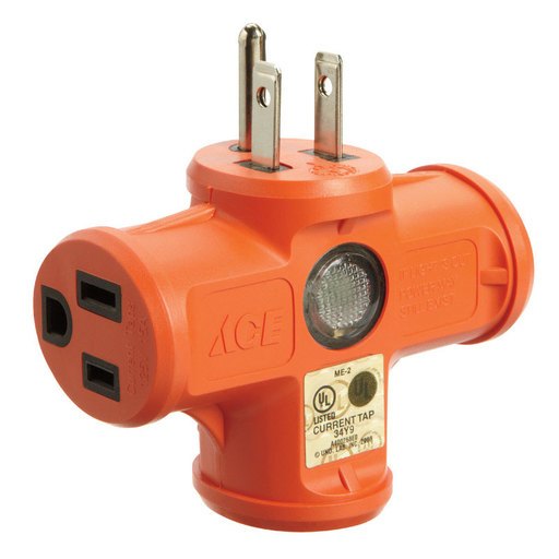 Ace Grounded 3 Outlets Adapter 1 Pk