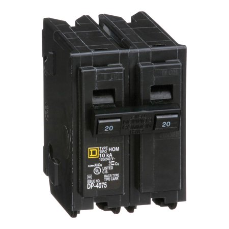Square D HomeLine 20 Amps Surge 2-Pole Circuit Breaker