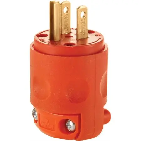 MALE CONNECTOR 15A ORNG 3P