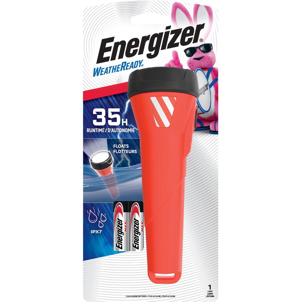 Energizer WeatheReady Floating Flashlight: Waterproof, Impact-Resistant, LED, 100 Lumens, 20-Hour Run Time, Includes AA Batteries