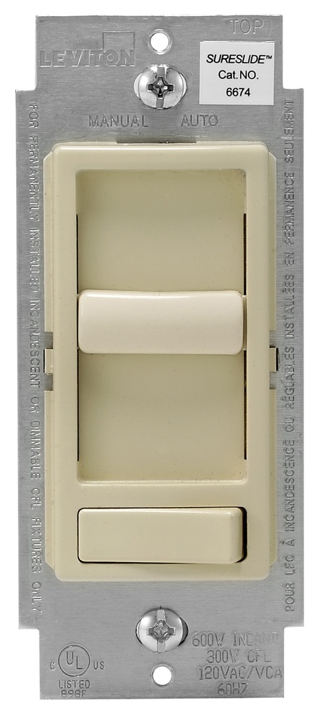 Leviton SureSlide Ivory 600 W Preset Slide Dimmer Switch 1 Pk