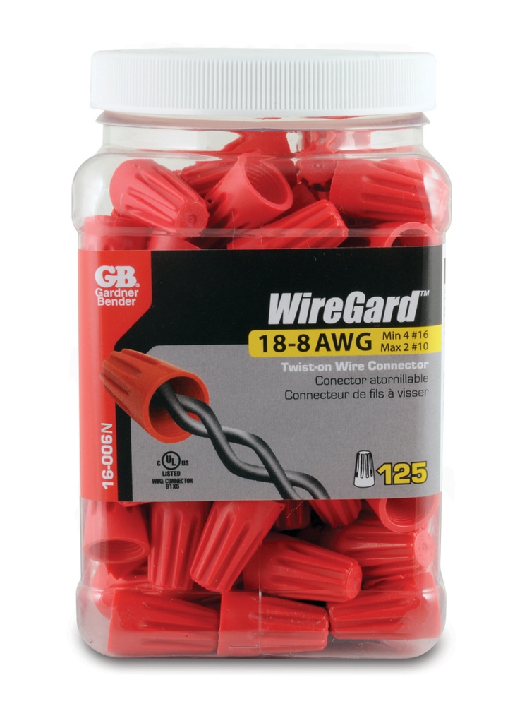 [3426335] GB Gardner Bender 16-006 125 Count Wiregard™ Red Wire Connectors