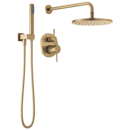 [342702-CZ] Delta 342702 Modern Round Non Shared Function Shower System Package with 1.75GPM Single Function Shower Head and Hand Shower - Includes Rough-in