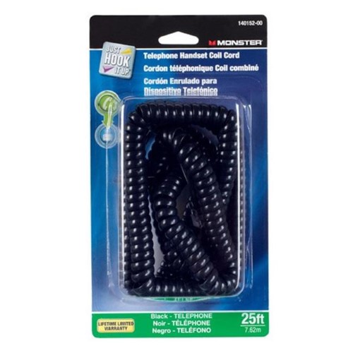 CORD HANDSET 25' BLACK