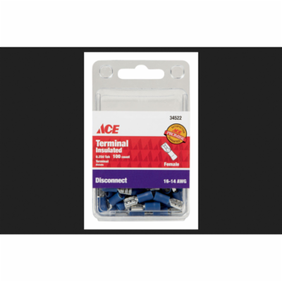 Ace Insulated Wire Female Disconnect Blue 100 Pk