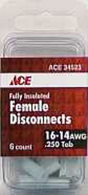 Ace Insulated Wire Female Disconnect Blue 6 Pk