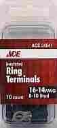 [34541] Ace Insulated Wire Ring Terminal Blue 10 Pk
