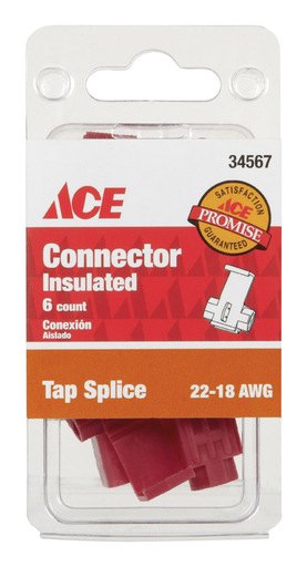 Ace Insulated Wire Tap Splice Connector Red 6 Pk