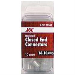 [34569] Ace Insulated Wire Closed End Connector Clear 10 Pk