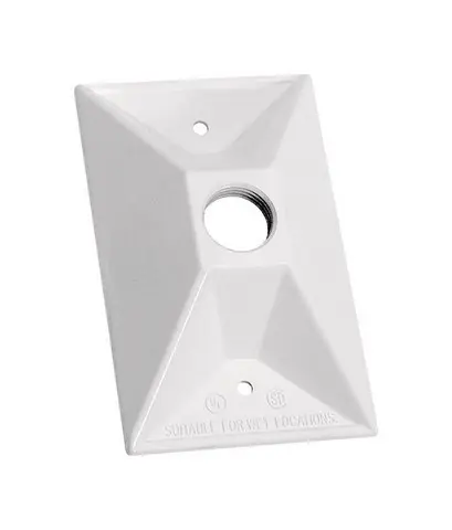 Sigma Engineered Solutions Rectangle Die-Cast Metal 1 Gang 4.61 in. H X 2.85 in. W Lampholder Cover