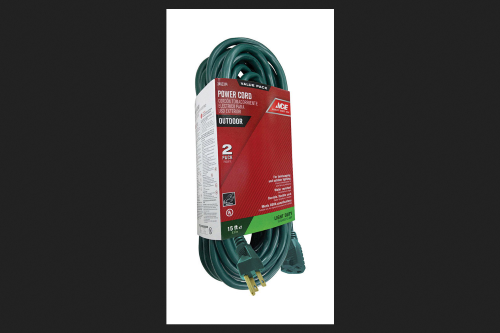 EXT CORD 16/3GRN 15' PK2