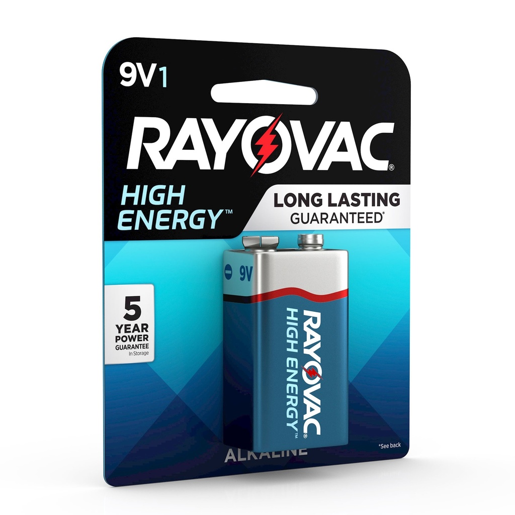Rayovac High Energy 9-Volt Alkaline Batteries 1 Pk Carded