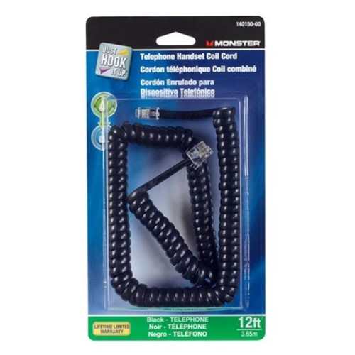 CORD HANDSET 12' BLACK