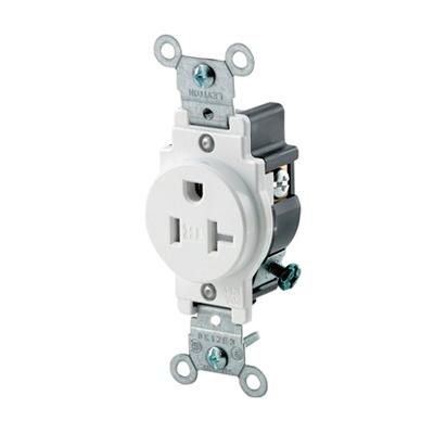 [3494440] SINGLE RECEPT. TAMPER 20A WHT