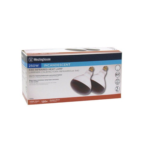 Westinghouse 250 W R40 Heat Lamp Incandescent Light Bulb Medium Base Red 2 Pk