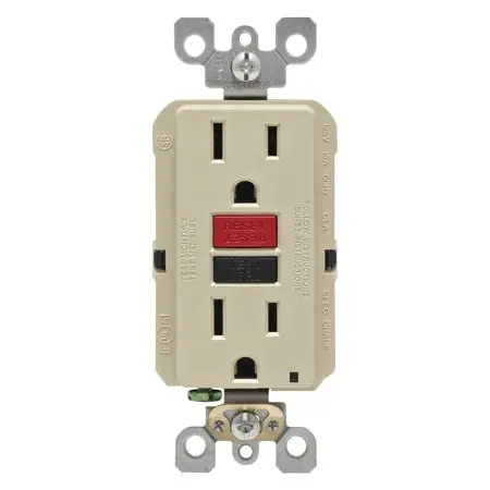 Leviton SmartlockPro 15 Amps 125 V Duplex Ivory GFCI Outlet 5-15R 1 Pk