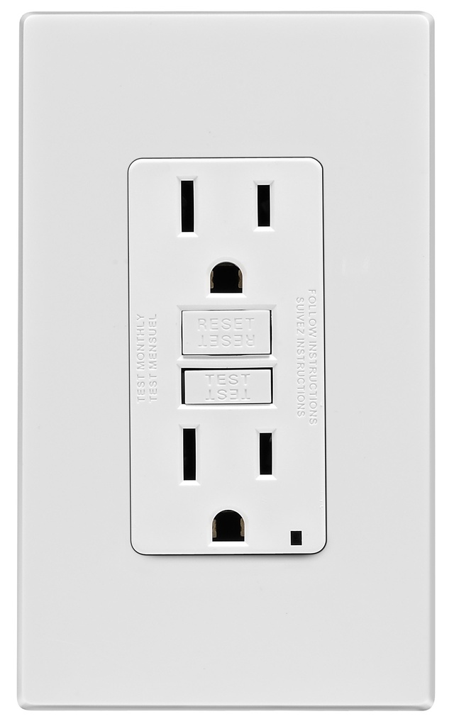 Leviton SmartlockPro 15 Amps 125 V Duplex White GFCI Outlet 5-15R 1 Pk