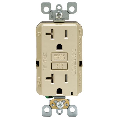 Leviton SmartlockPro 20 Amps 125 V Duplex Ivory GFCI Outlet 5-20R 1 Pk
