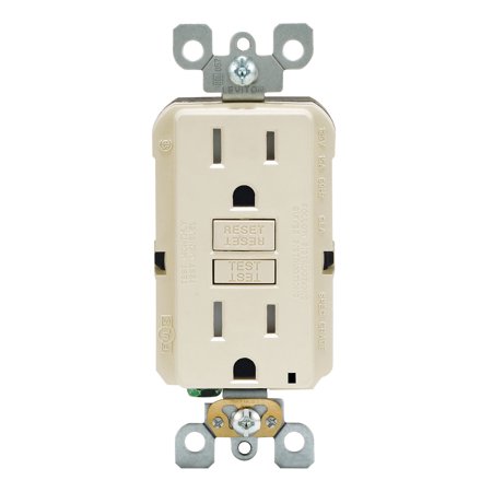 [3533783] Leviton SmartlockPro 15 Amps 125 V Duplex Light Almond GFCI Outlet 5-15R 1 Pk