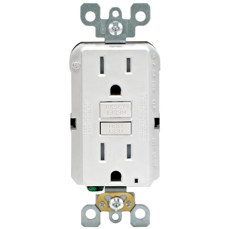 [3534138] Leviton SmartlockPro 15 Amps 125 V Duplex White GFCI Outlet 5-15R 1 Pk