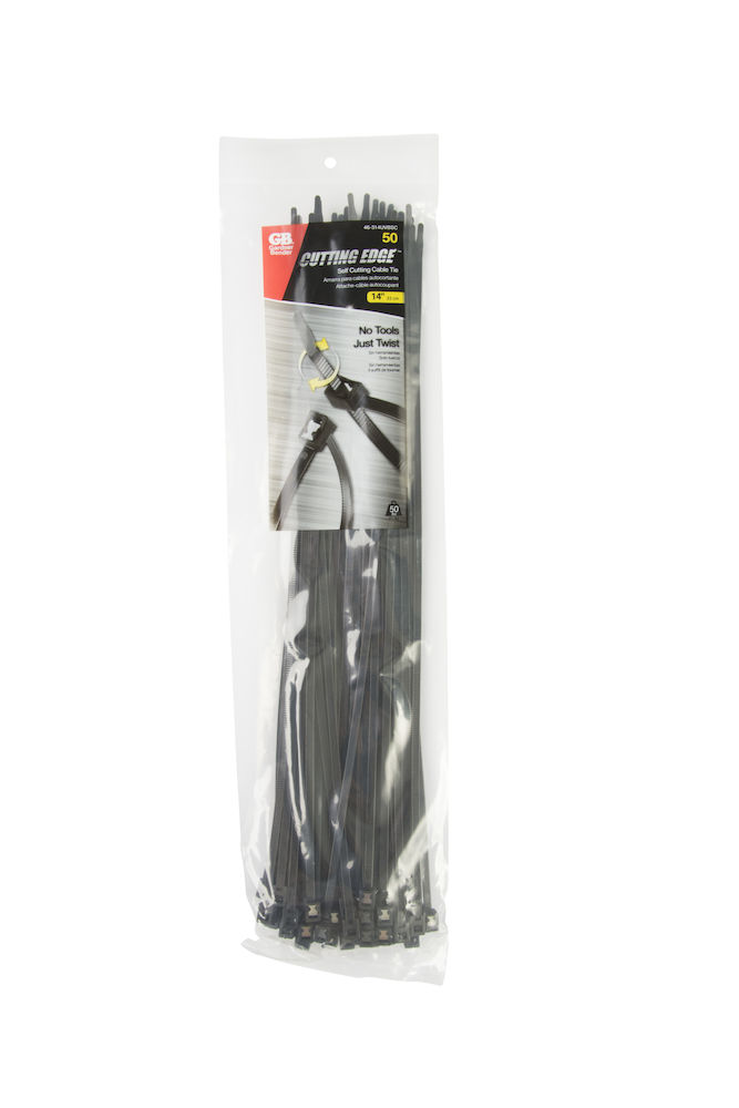 Gardner Bender 14 in. L Black Self-Cutting Cable Tie 50 Pk