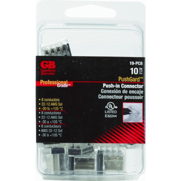 CONNECTOR 8PORT BLK 10PK