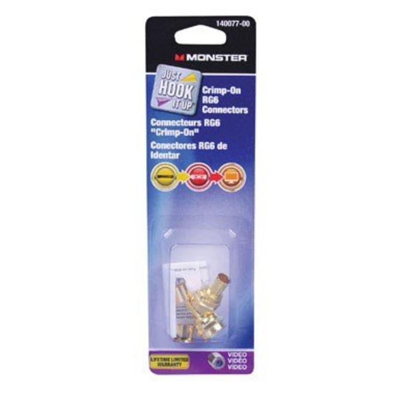 [36309] Just Hook It up Crimp-on RG6 Coaxial Connector, 2PK