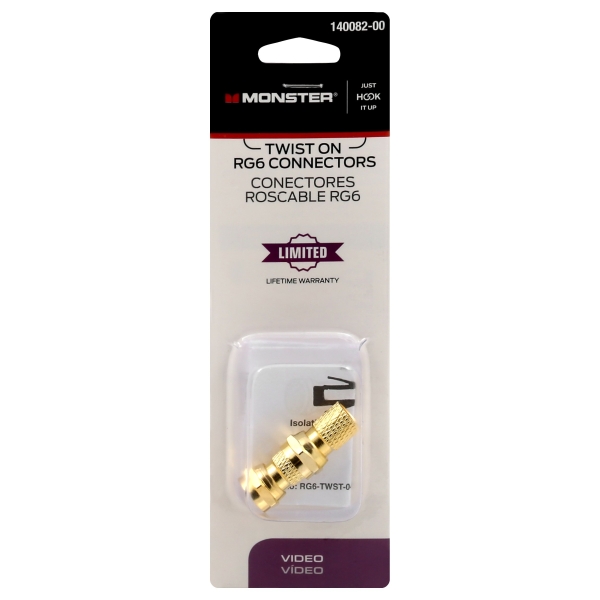 Just Hook It up Twist-on RG6 Coaxial Connector, 2PK